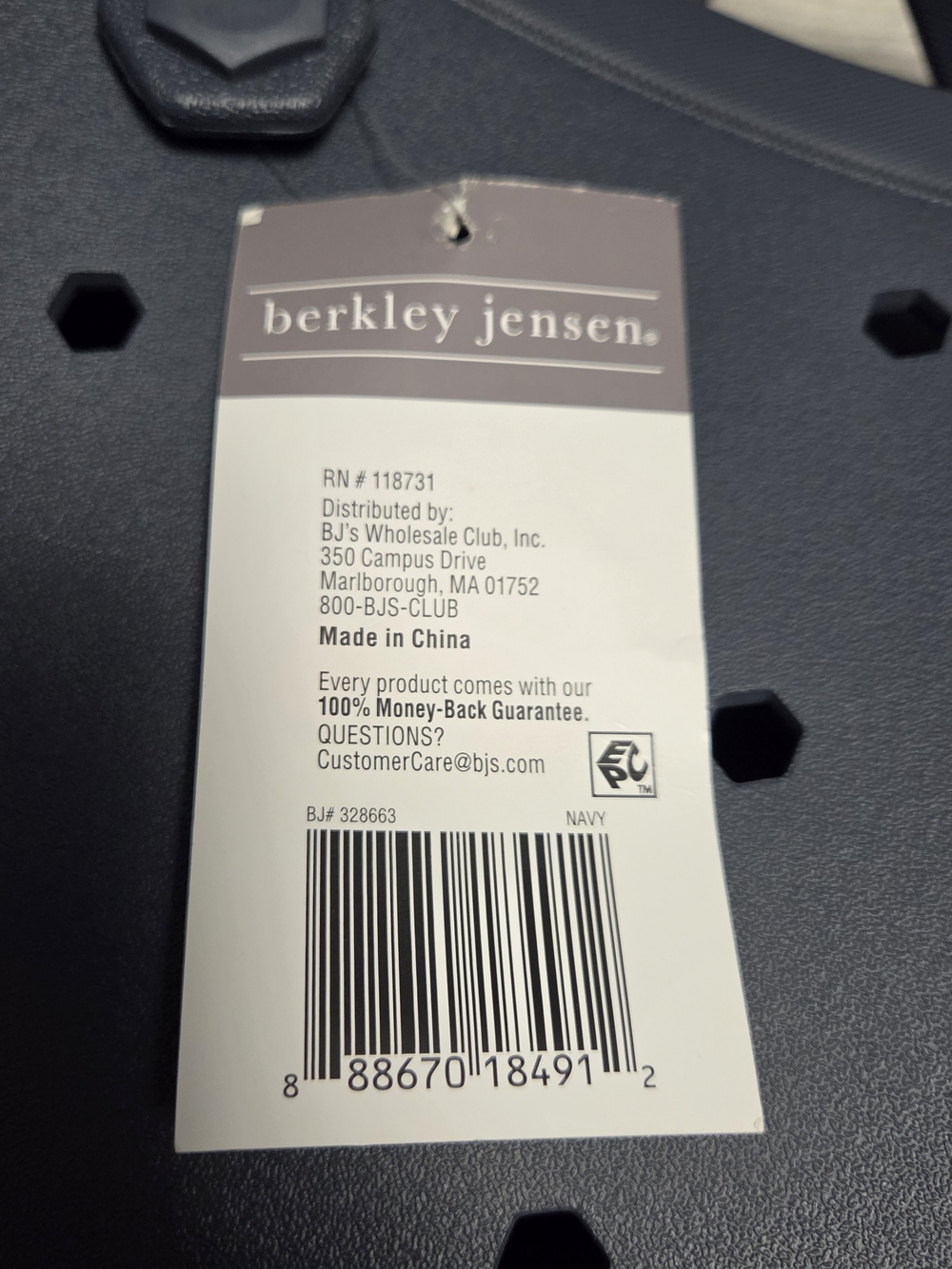 NWT Berkley Jensen Beach Tote Bag, Rubber, Waterproof, Tip Proof Design, Medium - Picture 4 of 8